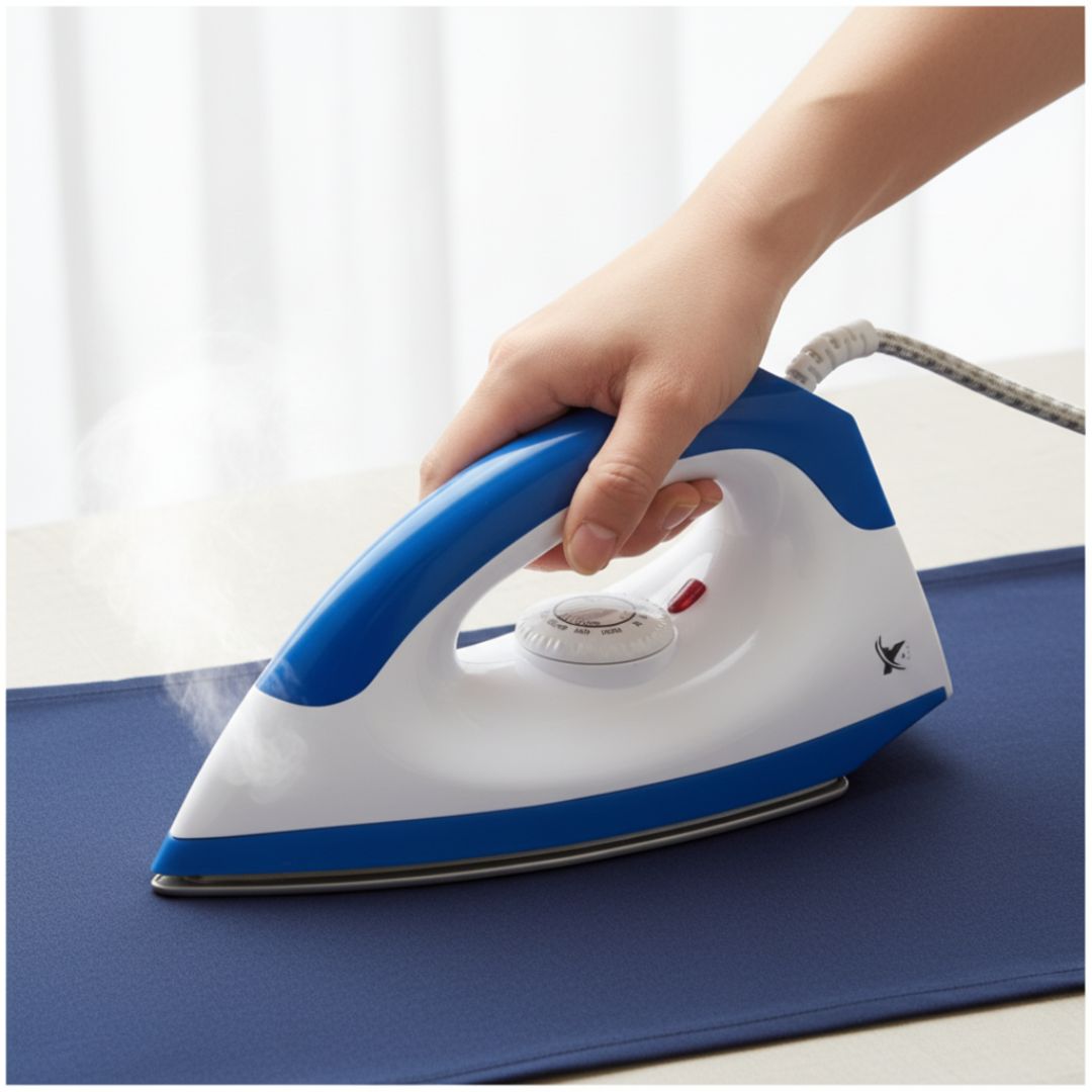 Plancha de Ropa Eléctrica con Base Antiadherente 1000W