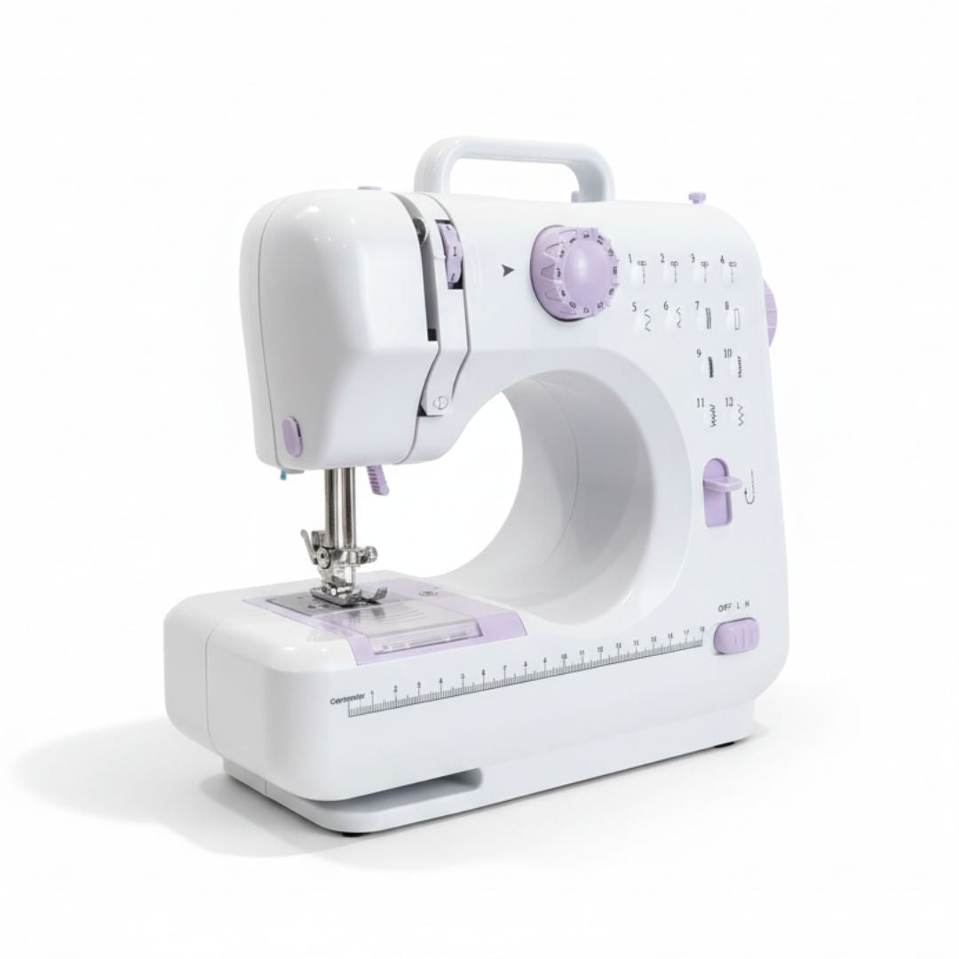 Maquina de Coser Multifuncional Eléctrica Portátil con Pedal 12 Puntadas Luz Integrada