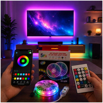 Cinta Luz LED RGB de 5 metros con Conector USB y Control Remoto