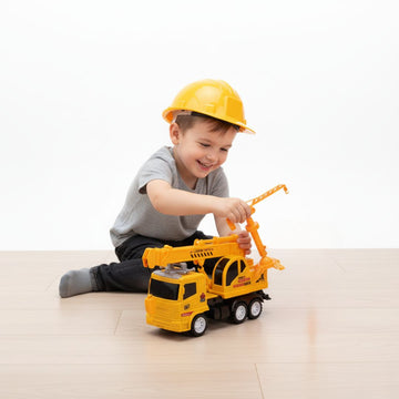 Set Construcción Camión Grúa Casco y Accesorios Juguete para Niños