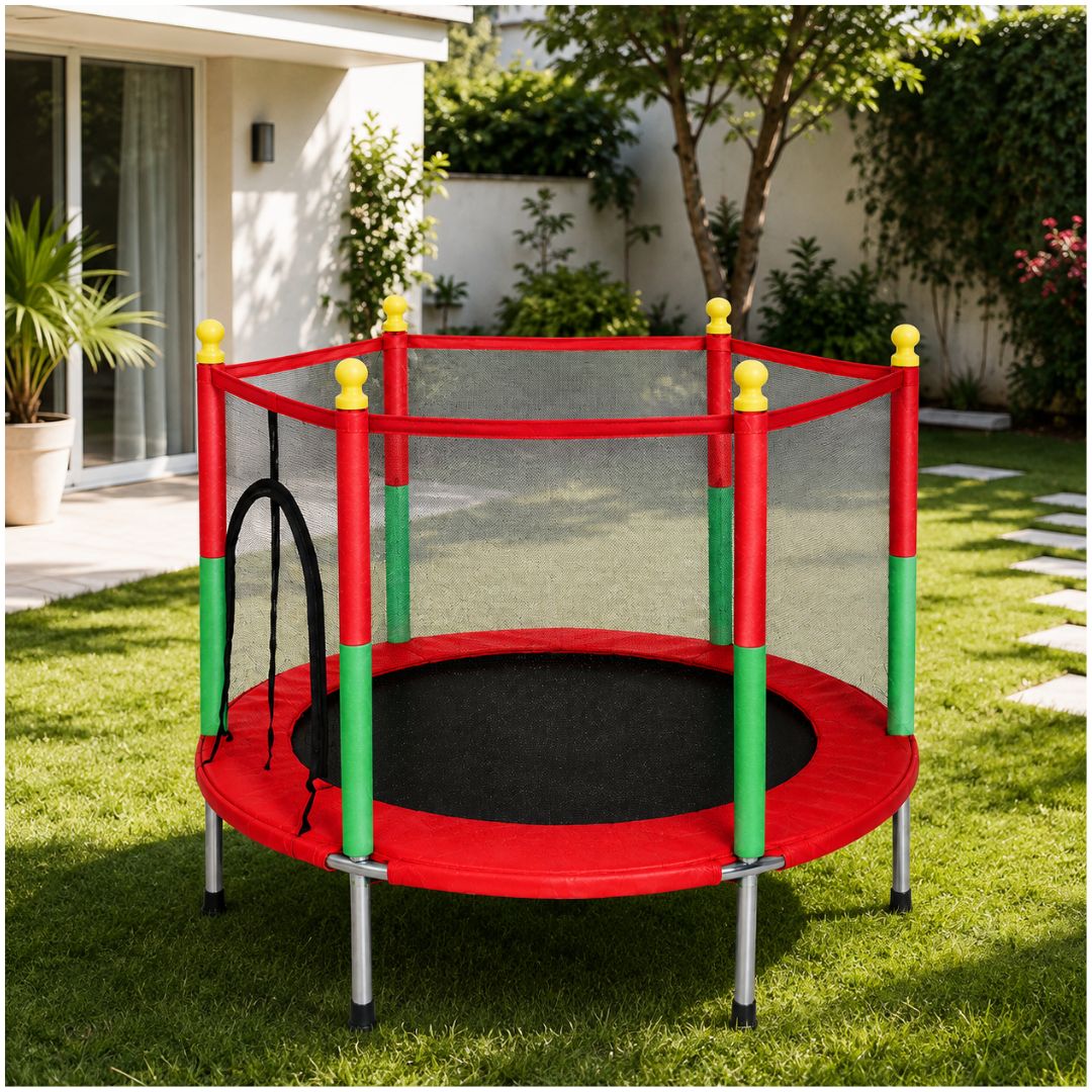 Cama Elástica Saltarín Infantil 140cm Trampolín para Niños Resortes Reforzados Hasta 300kg