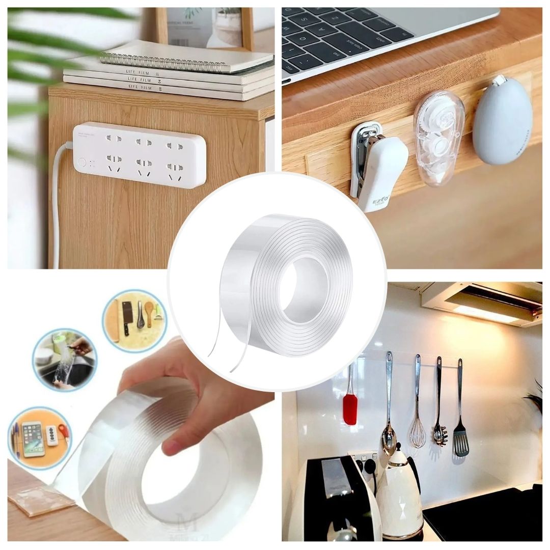 Cinta Mágica Doble Contacto Transparente de 3 Metros