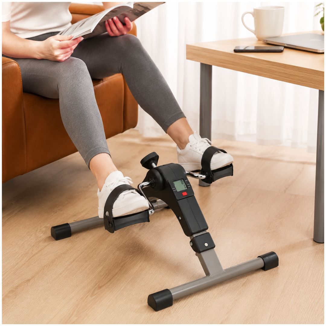 Mini Bicicleta Ergométrica con Monitor Digital Pedalera Fit Portátil Plegable