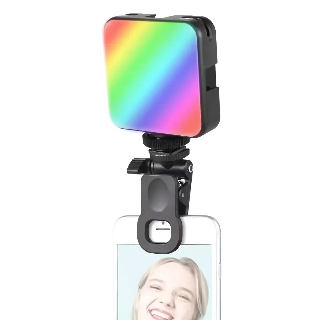 Luz Led RGB Recargable AY-83 Portátil Con Soporte Clip