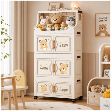 Armario Organizador de Juguetes Infantil Multifuncional Plegable 104x60x29cm