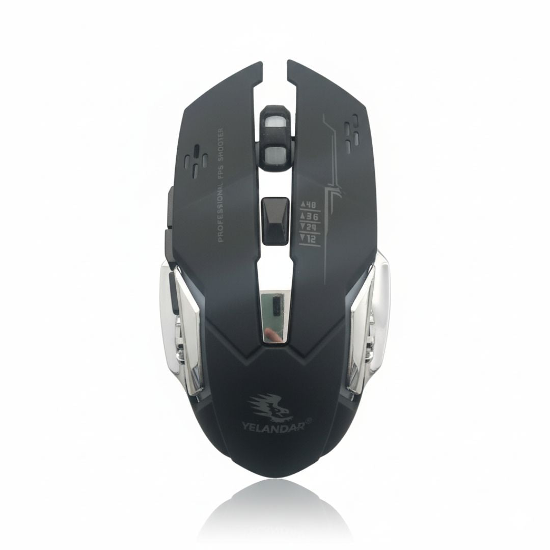 Mouse Gamer Inalámbrico Recargable Yelandar Q6 RGR Ergonómico