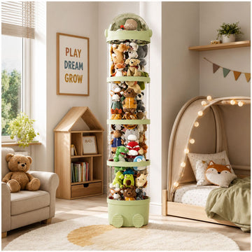 Estante Organizador de Peluches y Juguetes Multiusos Diseño Torre 4 Niveles