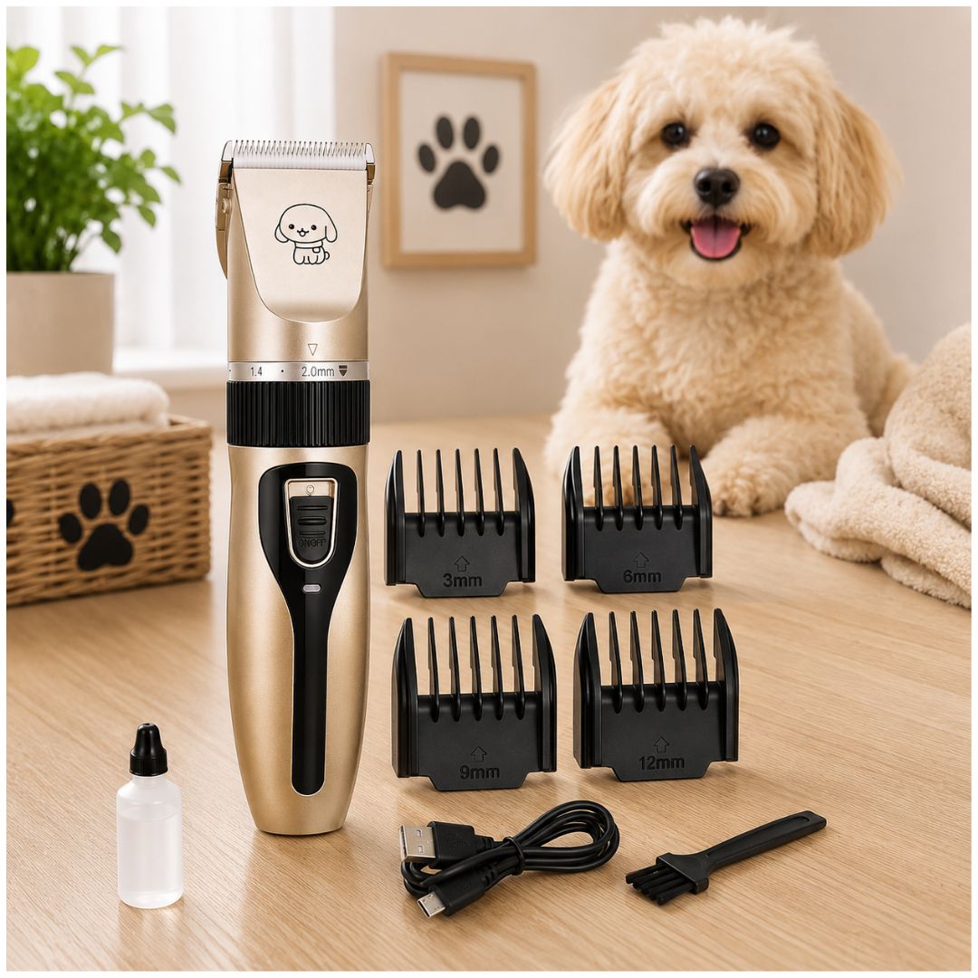 Kit Maquina Corta Pelo Perro Mascota Inalámbrica Recargable USB y Accesorios
