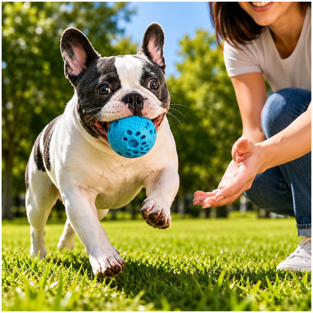 Pelota para Perros Masticable 7.5 cm Juguete Interactivo con Textura Antiestrés