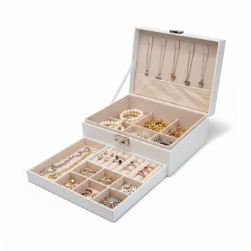 Joyero Organizador de Joyas y Accesorios Elegante 2 Niveles