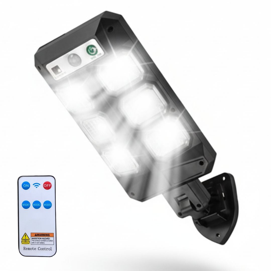 Lámpara Reflector con Panel Solar BK-Q6 Impermeable con Sensor + Control Remoto
