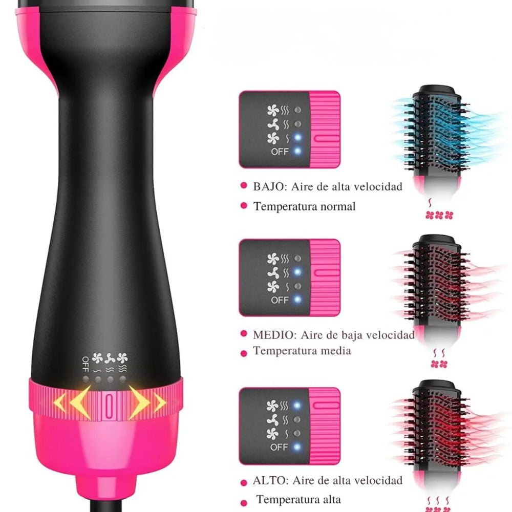 Cepillo Secador Alisador de Cabello Pelo 1500W con Iones y Revestimiento Cerámico 2 en 1