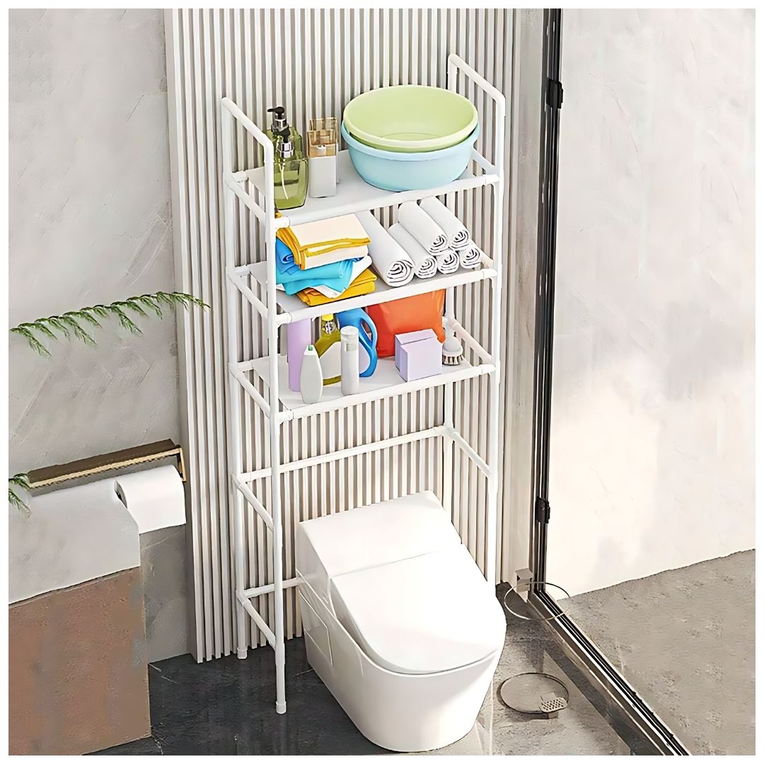 Estante Organizador Multiusos para Lavadora Baño de 3 Niveles 155x47x25cm
