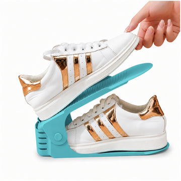 Pack x10 Organizadores de Zapatos Azul Altura Ajustable Plegable