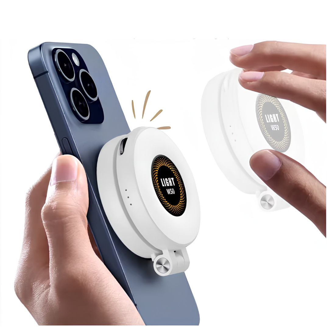 Popsockets para Celular W50 con Aro Luz LED Integrado Soporte Magnético