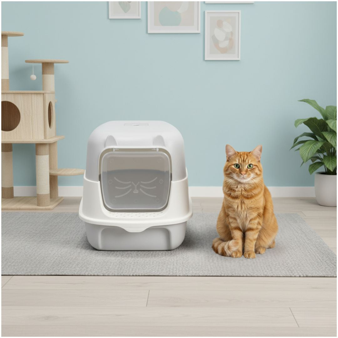 Caja de Arena Arenero con Tapa para Gato con Pala Cernidora 33x35x49cm