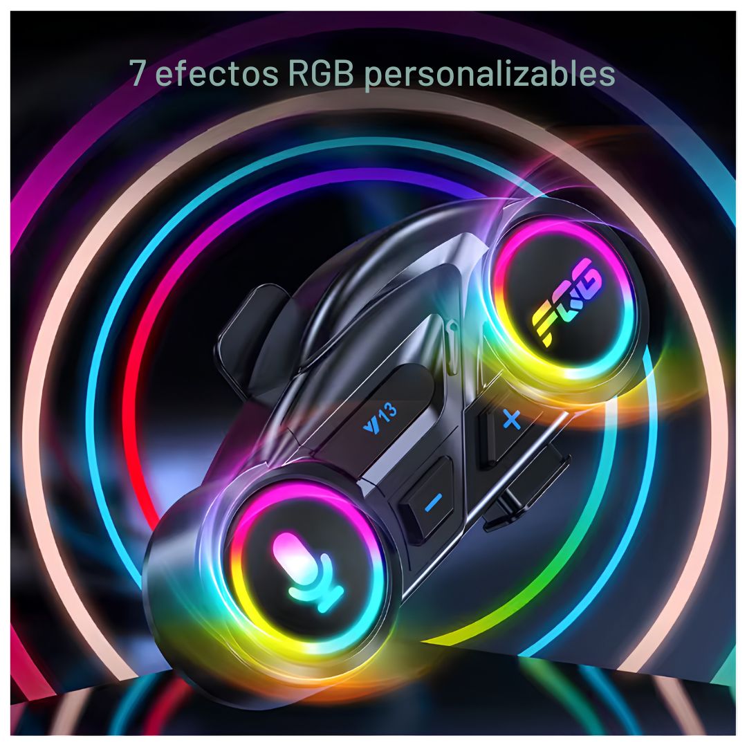 Audífonos Bluetooth RGB Para Moto Deportivo Y13 con Micrófono Auricular FM