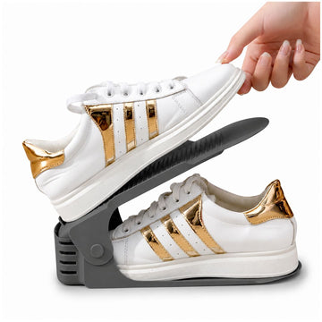 Pack x10 Organizadores de Zapatos Gris Altura Ajustable Plegable