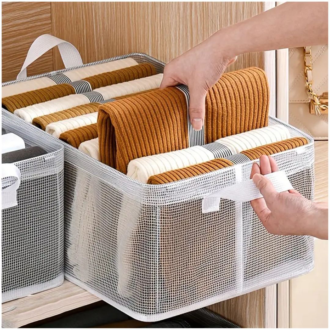 Pack x4 Cajas Organizadoras de Ropa Multiusos Plegable Transparente