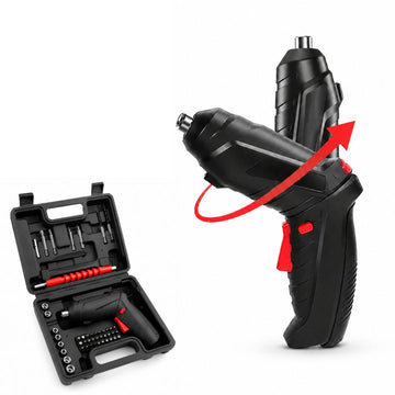 Kit Atornillador Destornillador Taladro Eléctrico Inalámbrico Recargable 46 Piezas Luz LED