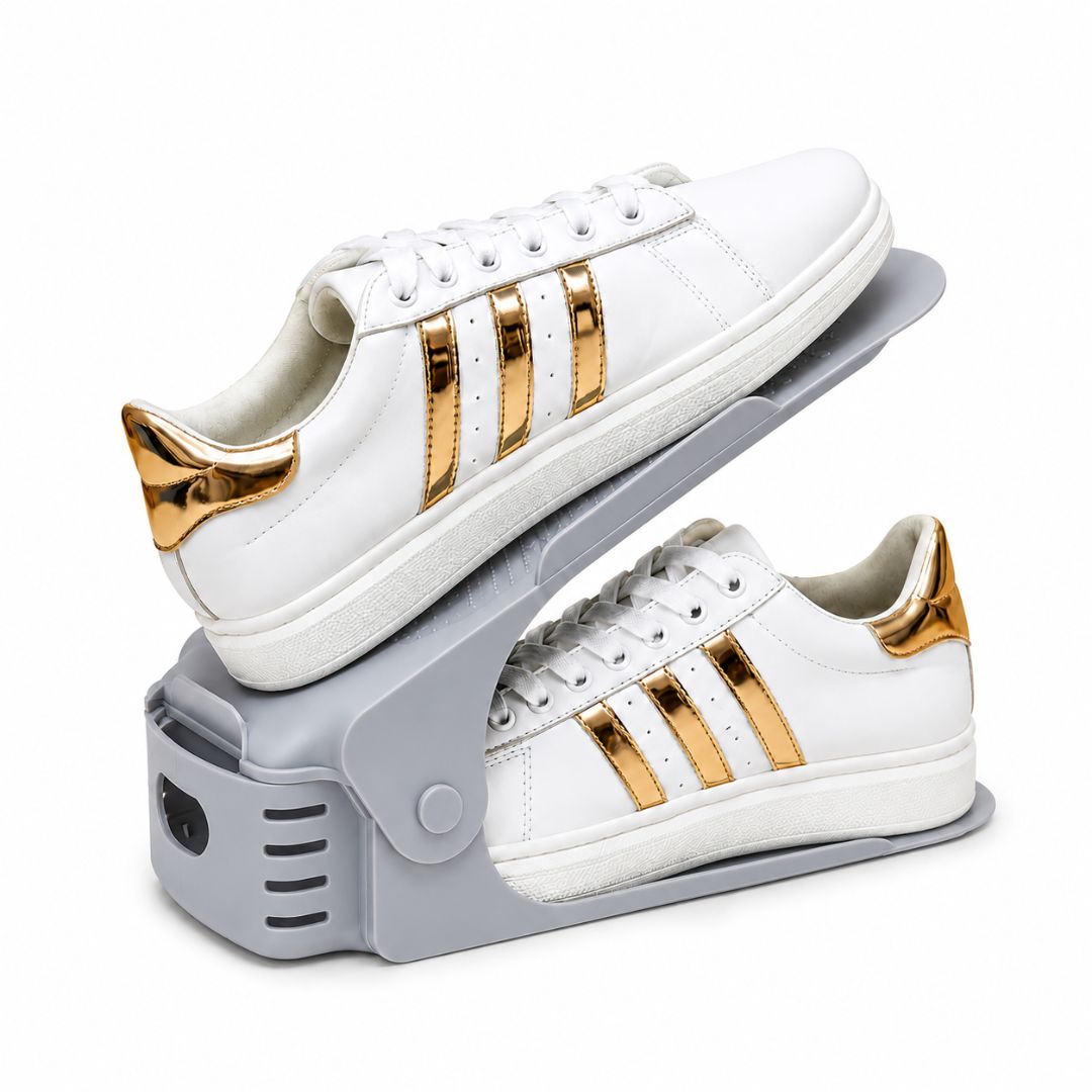 Pack x10 Organizadores de Zapatos Gris de Altura Ajustable Plegable