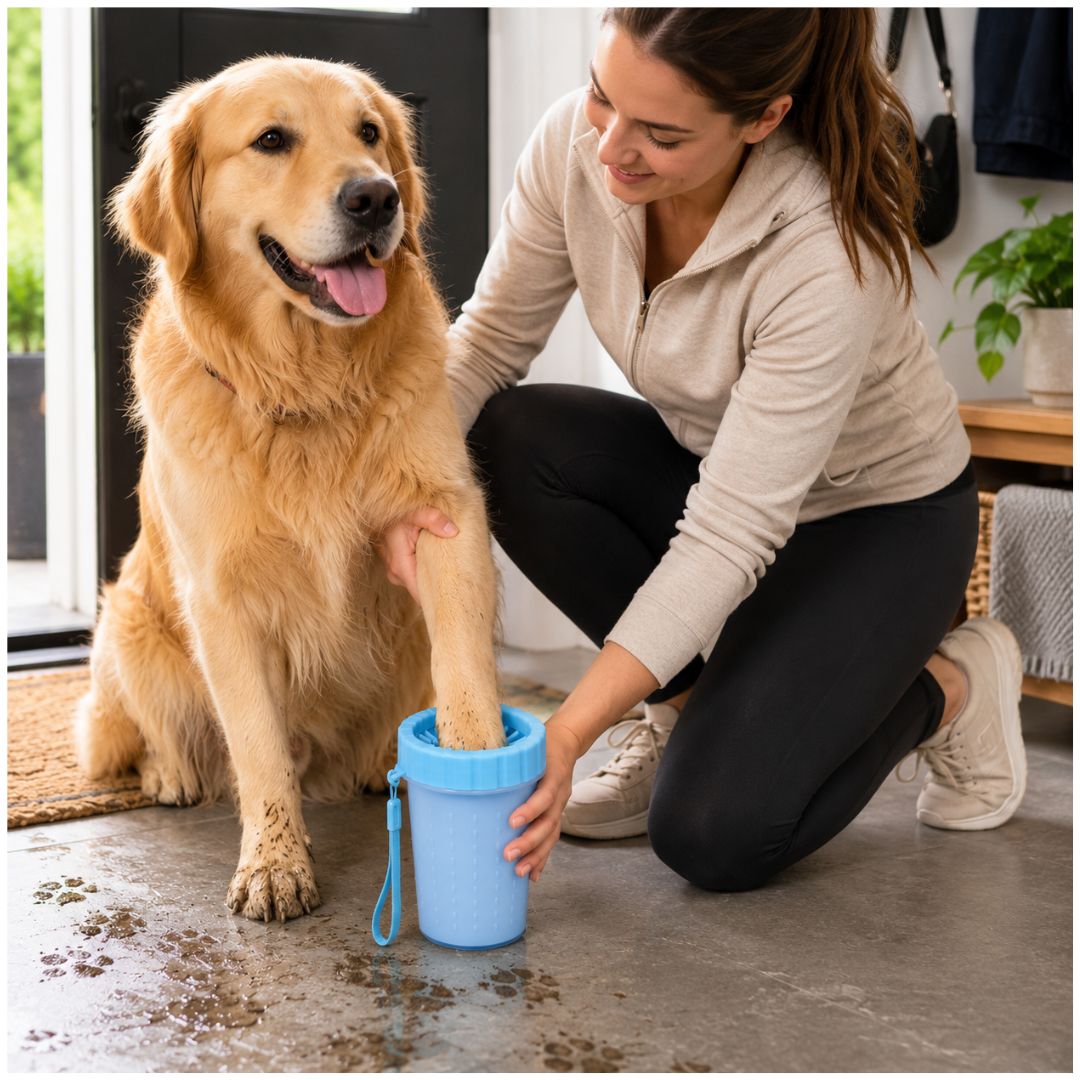 Lavador Limpiador Grande de Patas para Perros con Cerdas de Silicona Suave