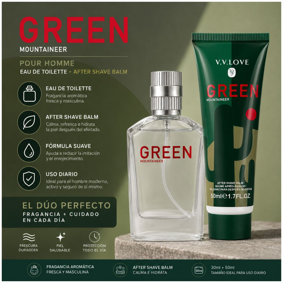 Pack Colonia Hombre Green Mountaineer 30ml con Bálsamo After Shave 50ml