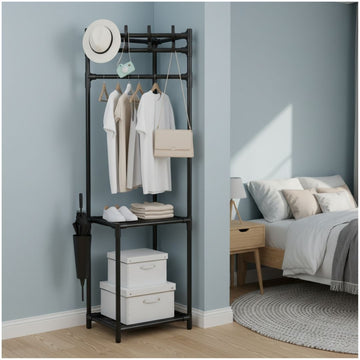 Estante Organizador Colgador de Ropa Esquinero 2 Repisas 176x43x43cm