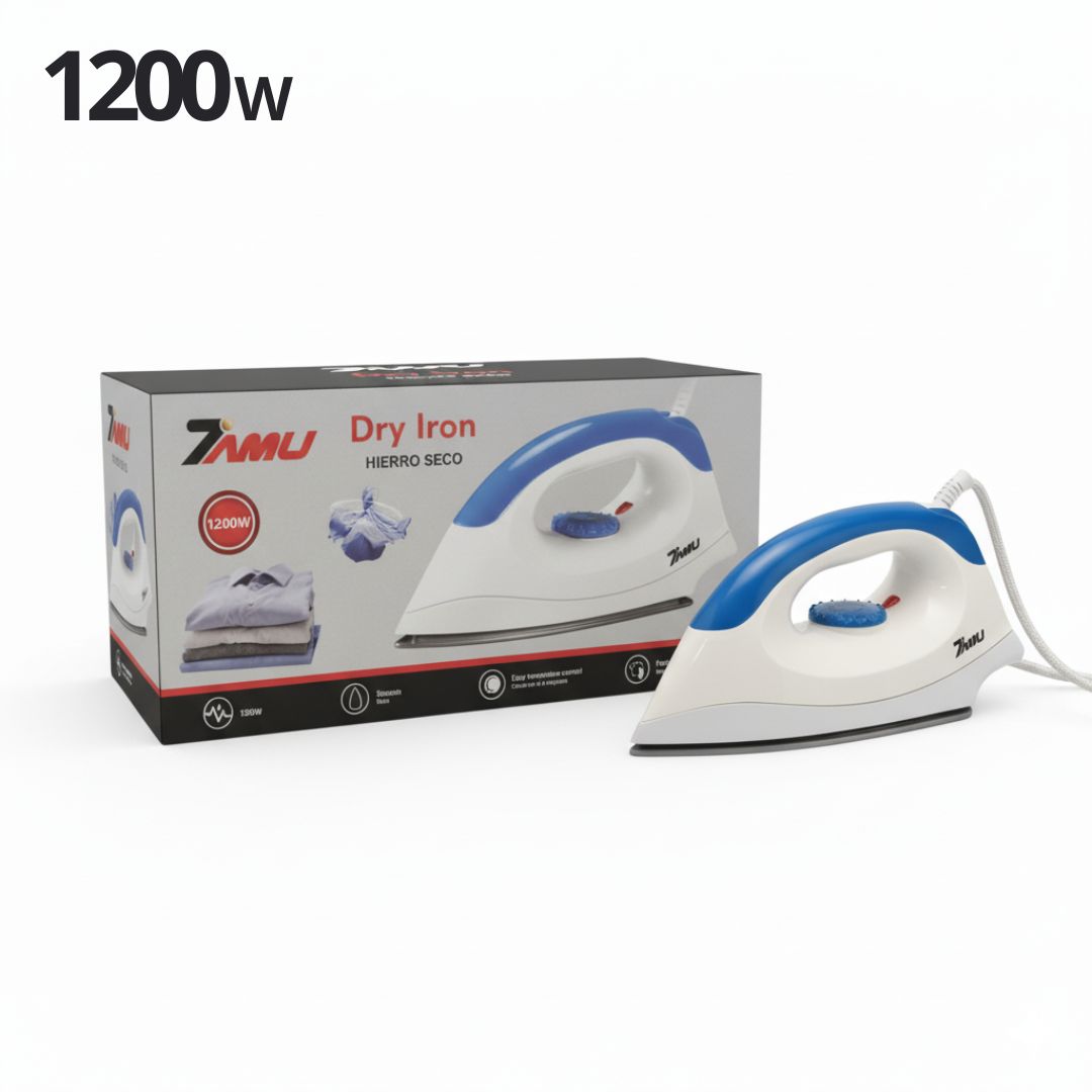 Plancha de Ropa Eléctrica R2003 con Base Antiadherente 1200W