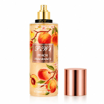 Perfume Mujer 250ml Colonia Corporal P&W Fragancia Durazno con Brillo