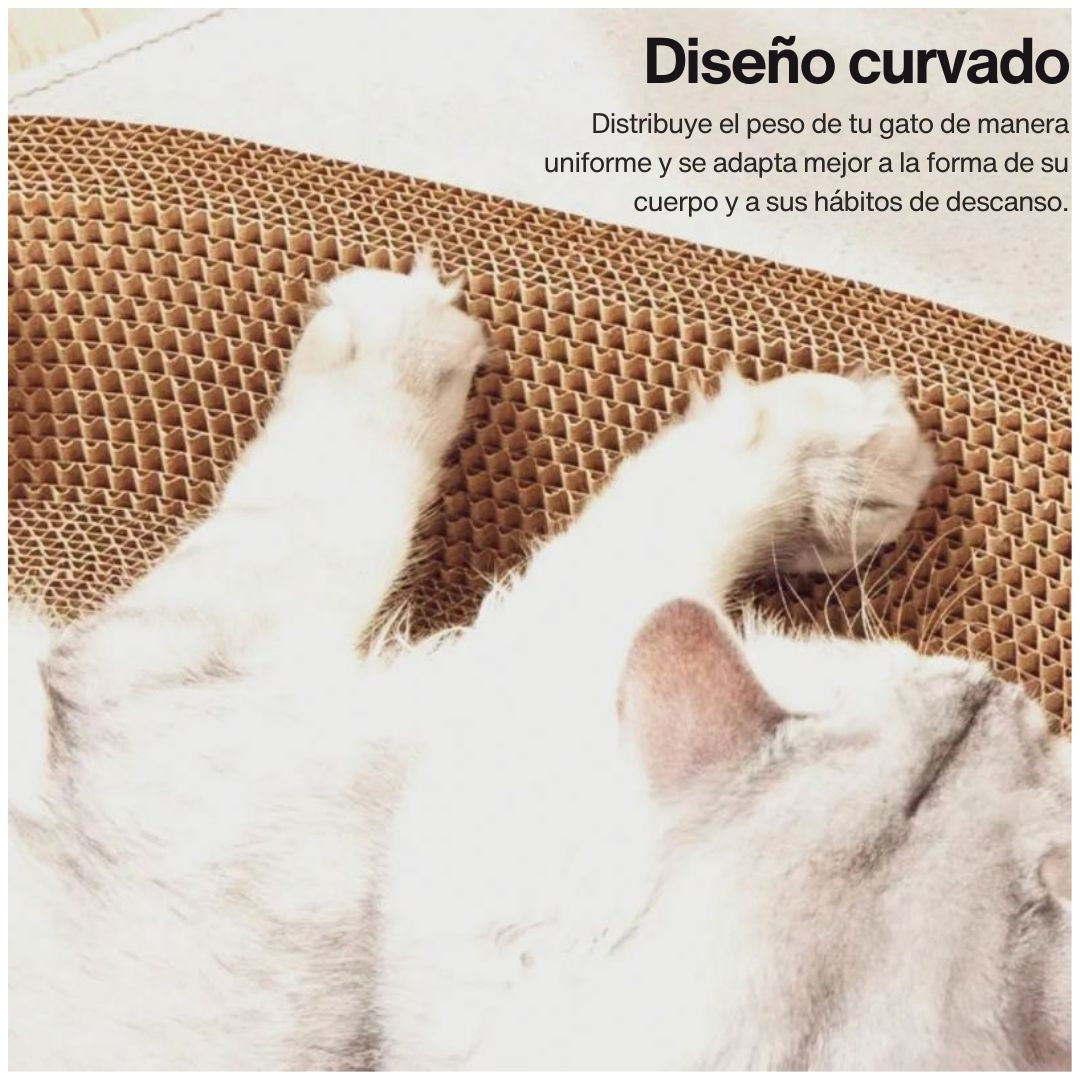 Cama Rascador Ovalado para Gato Corrugado de Alta Densidad 30x50cm