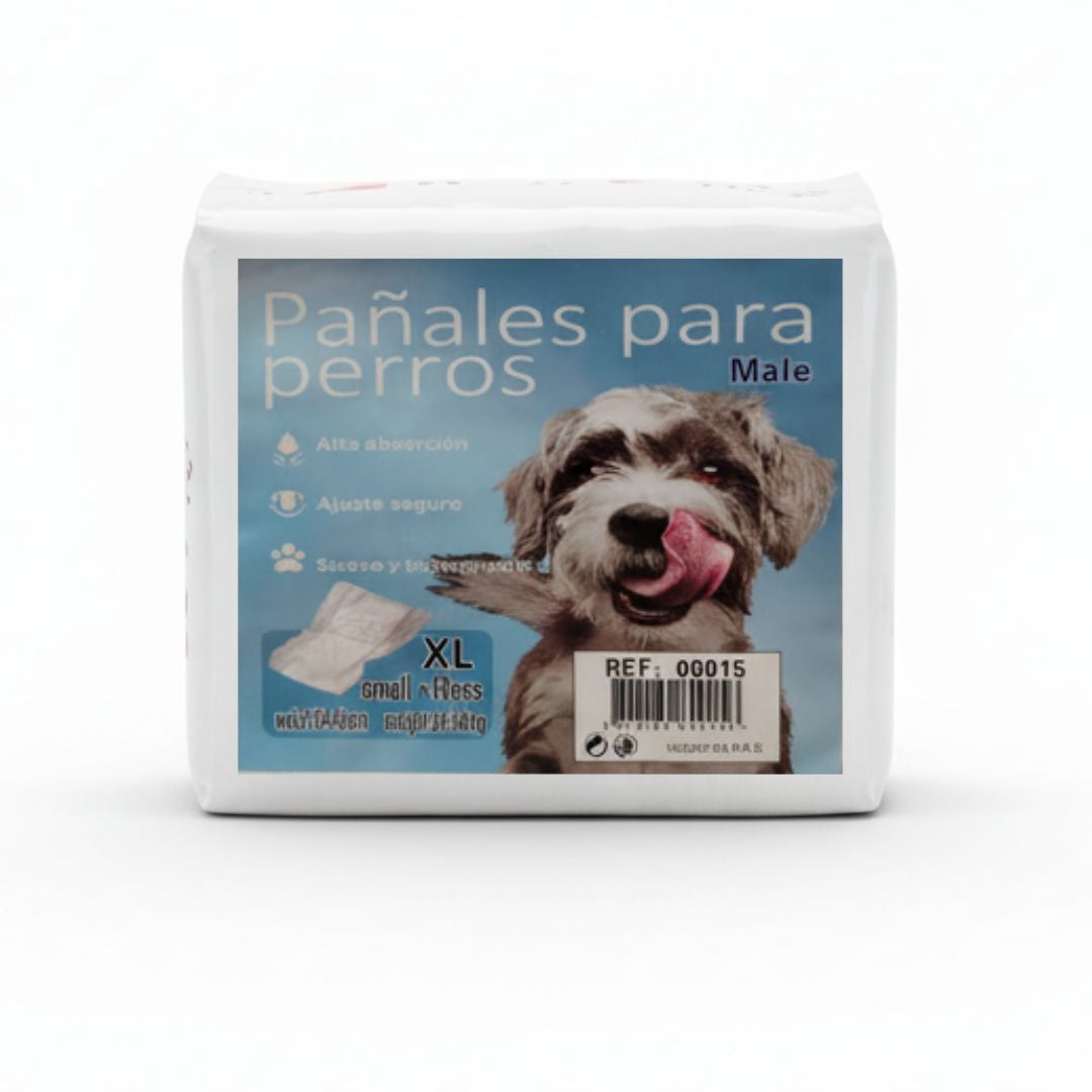 Pack x12 Pañal para Perros Macho Talla XL Absorbente Ajustable