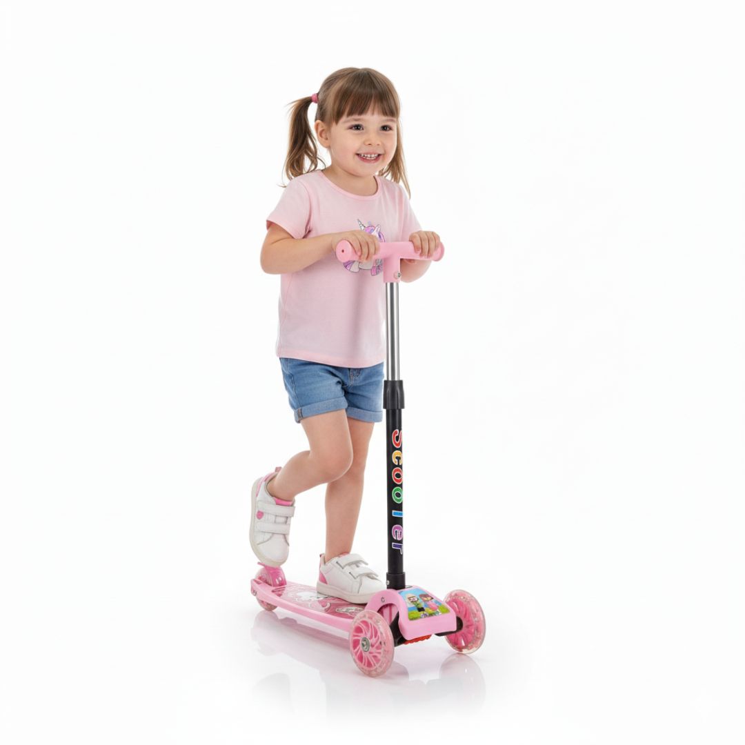 Scooter Infantil Plegable Para Niñas y Niños Con Luces LED