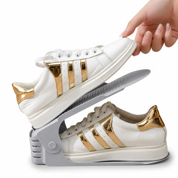 Pack x10 Organizadores de Zapatos Gris de Altura Ajustable Plegable
