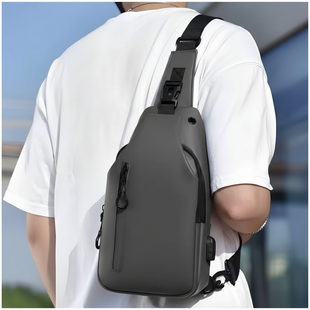 Mochila Cruzada Morral Bandolera Antirrobo Impermeable Puerto USB Integrado