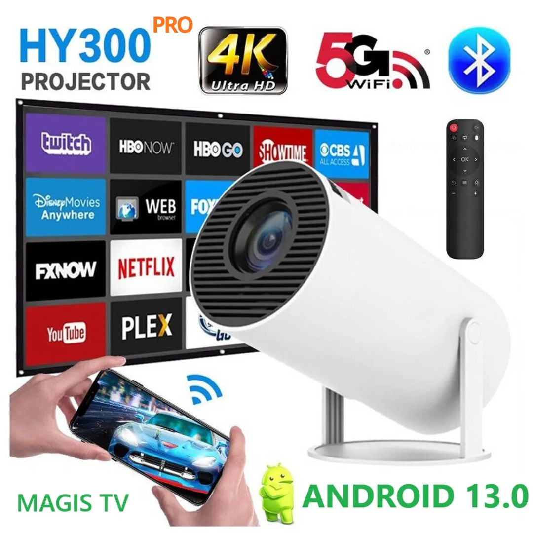 Proyector Smart 4K HY300 PRO Android 13 Wifi Bluetooth con Aplicaciones