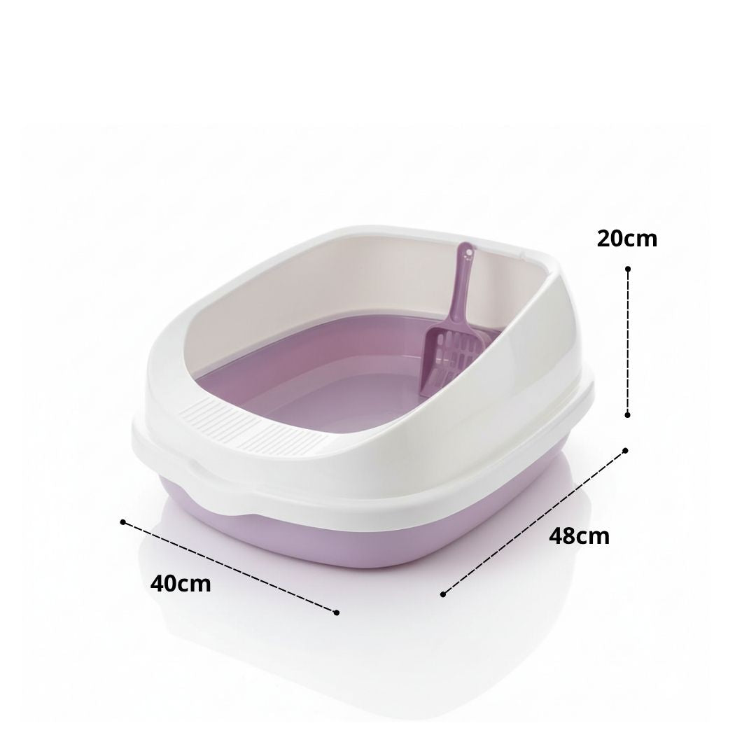 Pack x3 Caja de Arena Arenero Gato 20x40x48cm + Arena 5L + Aromatizador Aleatorio