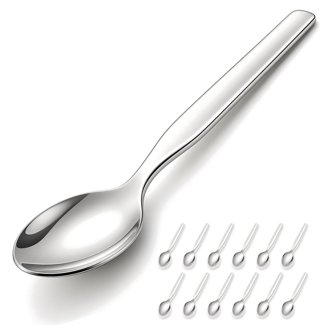 Set de 12 cucharitas de acero inoxidable Acero Tumi con una cucharita destacada