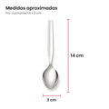 Medidas aproximadas de la cucharita: 14 cm de largo y 3 cm de ancho