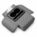 Organizador de Reposabrazos para Auto con Portavasos, Porta Pañuelos y Compartimentos Gris