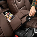 Organizador de Reposabrazos para Auto con Portavasos, Porta Pañuelos y Compartimentos Marrón