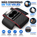 Organizador de Reposabrazos para Auto con Portavasos, Porta Pañuelos y Compartimentos Negro