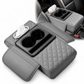 Organizador de Reposabrazos para Auto con Portavasos, Porta Pañuelos y Compartimentos Gris