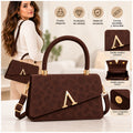 Cartera de Mujer Elegante con Asa y Correa Ajustable color Marrón - imagen 14