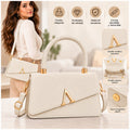 Cartera de Mujer Elegante con Asa y Correa Ajustable color Crema - imagen 19