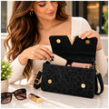 Cartera de Mujer Elegante con Asa y Correa Ajustable color Negro - imagen 3