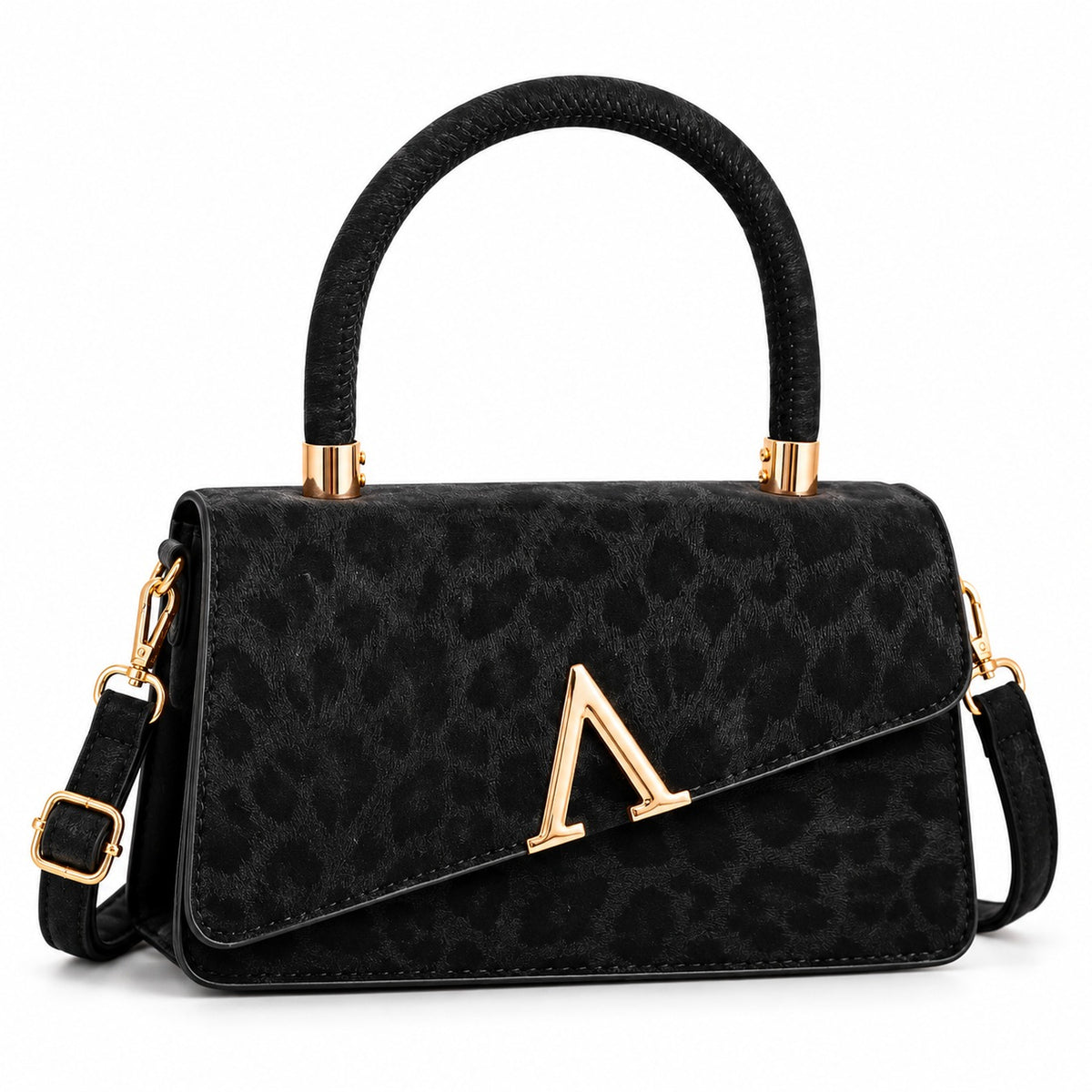Cartera de Mujer Elegante con Asa y Correa Ajustable color Negro - imagen 5