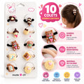 Ficha del set de 10 colets para niñas con diseños surtidos