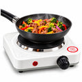 Cocina Eléctrica Portátil de 1 Hornilla 1000W con Termostato Regulable Blanca