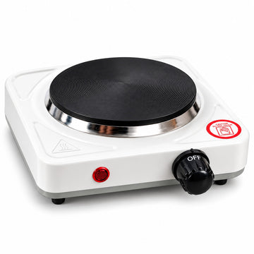Cocina Eléctrica Portátil de 1 Hornilla 1000W con Termostato Regulable Blanca